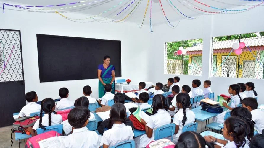 Students taking part in classroom learning at the school